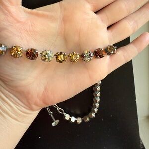 Mariana Gold and Brown Crystal Necklace